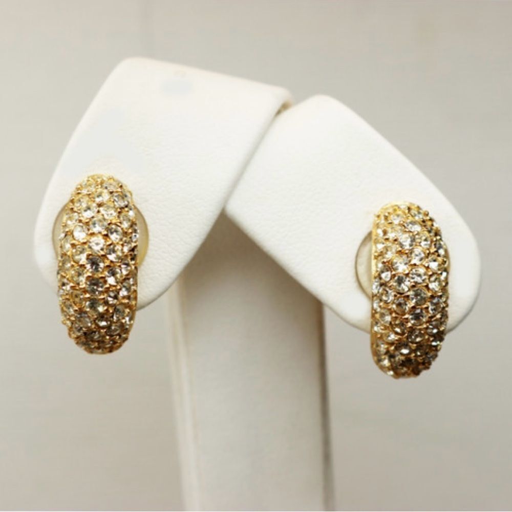 Christian Dior Vintage Pierced Crystal Earrings